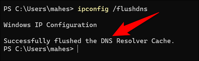 Cache DNS limpo com o Terminal do Windows.