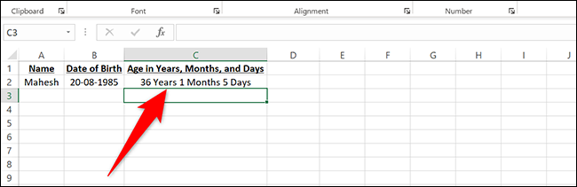 Idade em anos, meses e dias no Excel.