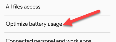 Agora selecione "Otimizar o uso da bateria".
