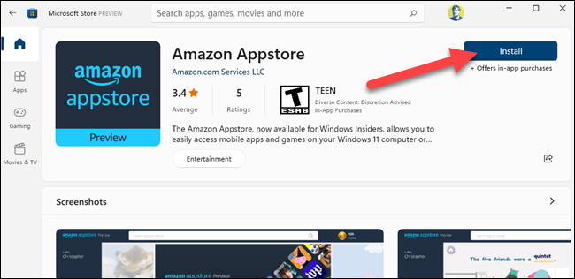 Instale a Amazon Appstore.