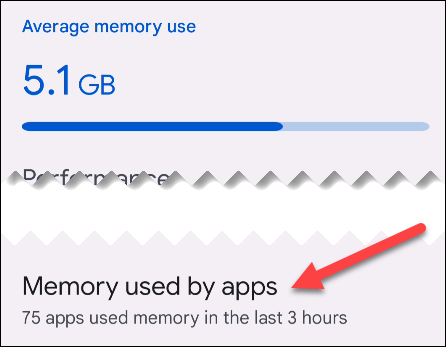Selecione "Memória usada por aplicativos".