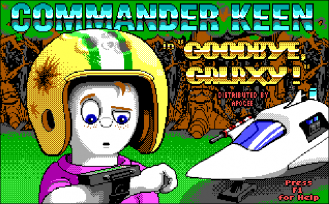 Tela inicial do Commander Keen.