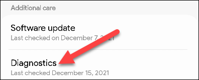 Selecione "Diagnóstico".