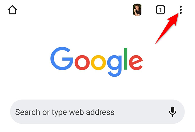 Toque nos três pontos no canto superior direito do Chrome.