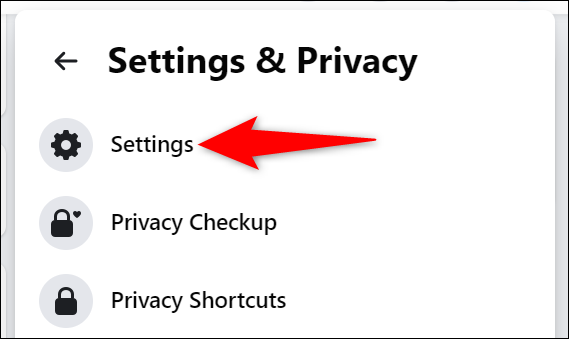 Escolha "Configurações" no menu "Configurações e privacidade".