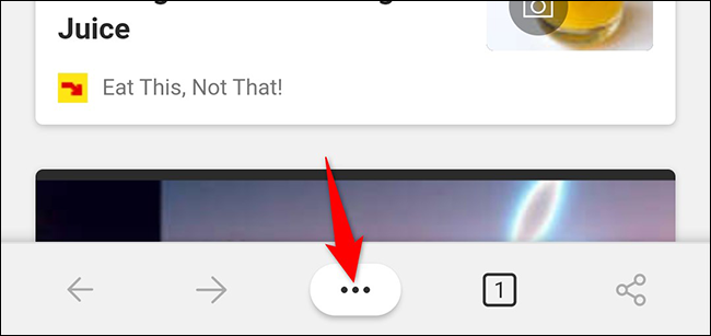 Toque nos três pontos na parte inferior do Edge.