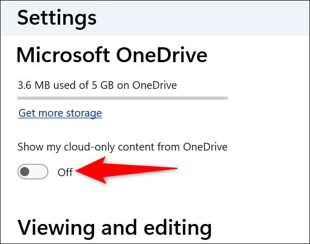 Desative "Mostrar meu conteúdo apenas na nuvem do OneDrive" em Fotos.