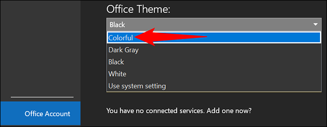 Desative o modo escuro no Outlook na área de trabalho.