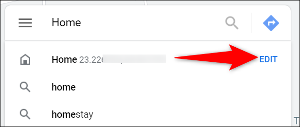 Clique em “Editar” ao lado de “Home”.