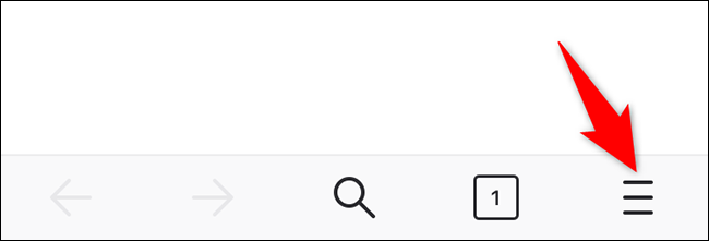 Toque nas três linhas horizontais no canto inferior direito do Firefox.