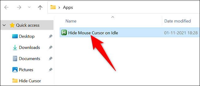 Execute o aplicativo Windows Cursor Hider.
