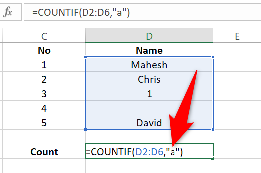 Entre na função CONT.SE para contar células que contenham apenas um texto específico.