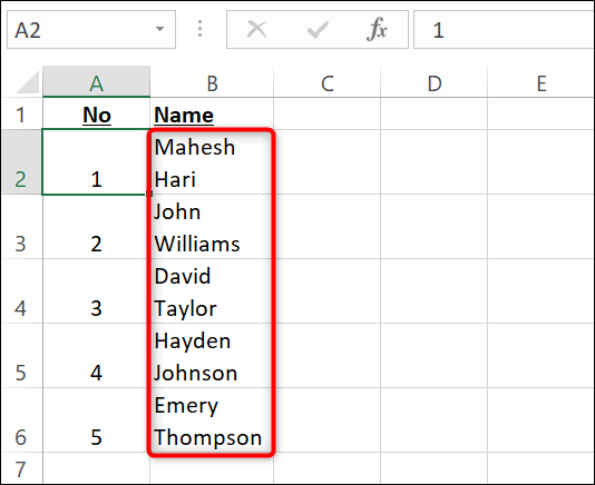Texto das células selecionadas agrupado no Excel.