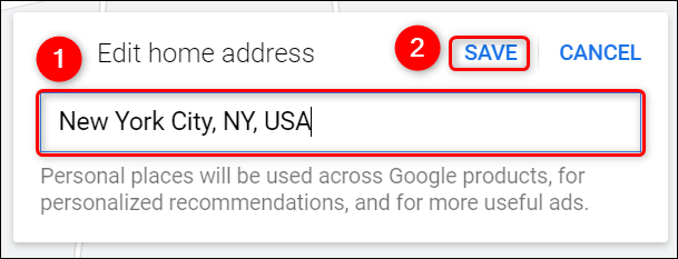 Atualize o endereço residencial no Google Maps.