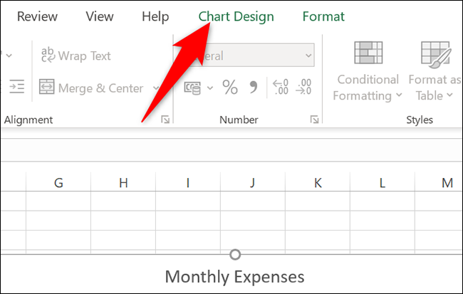 Clique na guia "Design de gráfico" no Excel.