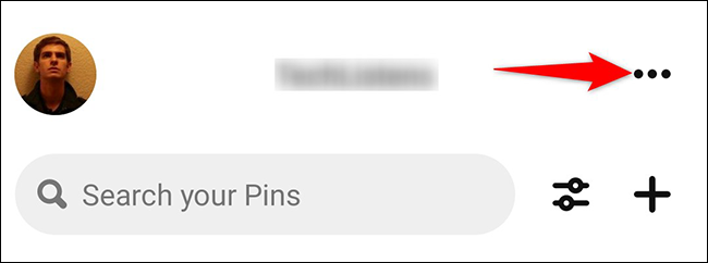 Toque nos três pontos na página de perfil.