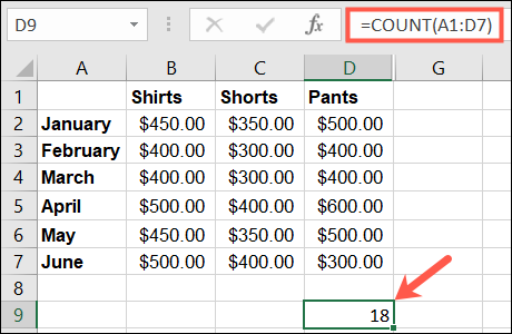 COUNT resultado