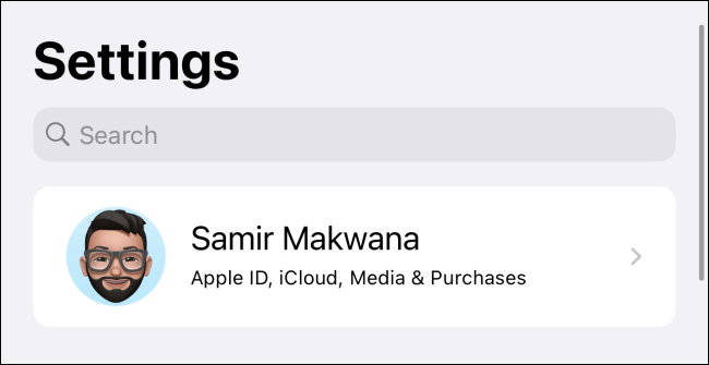 Memoji definido como uma foto de perfil de ID da Apple.