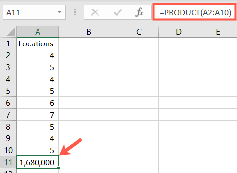 Função PRODUTO no Excel