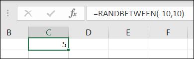 RANDBETWEEN com número negativo