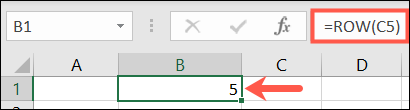 Função ROW no Excel
