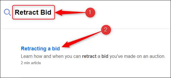 Pesquise por Retract Bid.