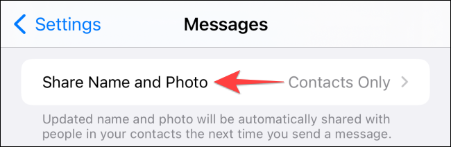 Selecione a opção "Compartilhar nome e foto".
