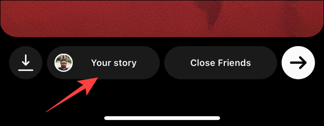 Selecione "Sua história" no canto inferior esquerdo.