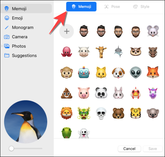 Selecione a seção "Memoji". 