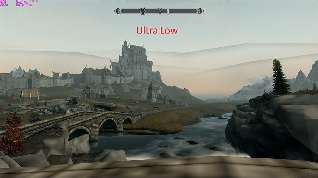 Um mod de gráficos ultrabaixo do Skyrim.