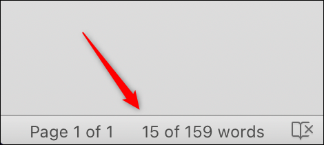 Contagem de palavras específicas na barra de status.