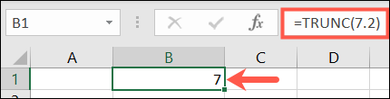 Função TRUNC no Excel