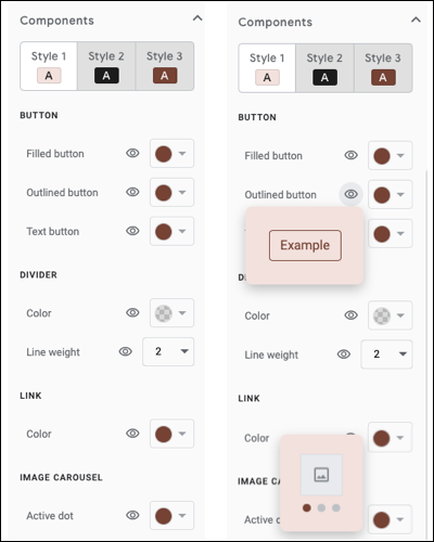 Personalize os componentes