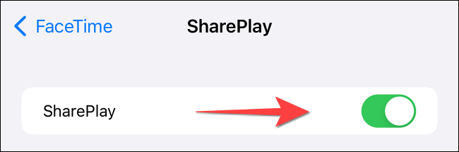 Ative o botão para "SharePlay".