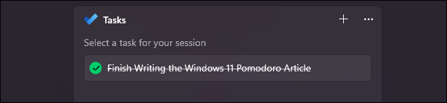 Tarefa de Configurações de Sessão Focus do Windows 11