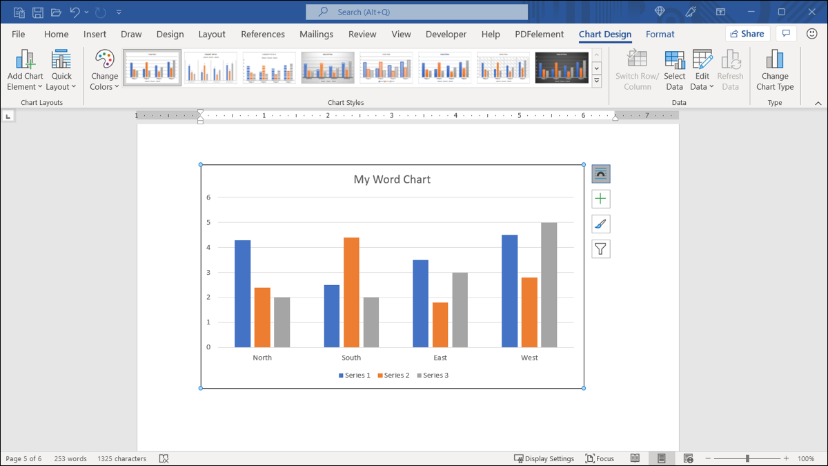 Gráfico em Microsoft Word