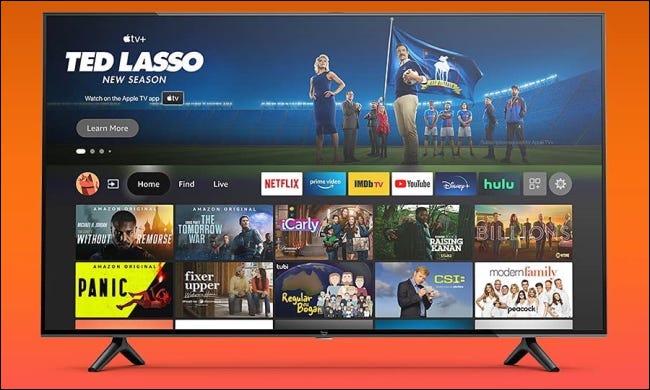 Amazon Fire TV 4 em fundo laranja