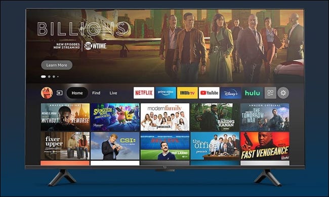 Amazon Fire TV Omni tv em fundo azul