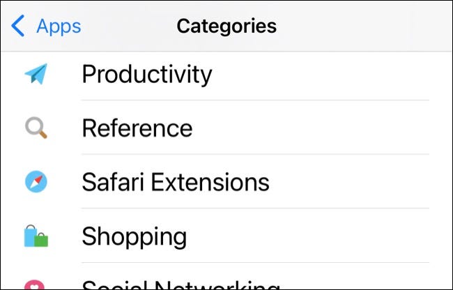 Categorias da App Store