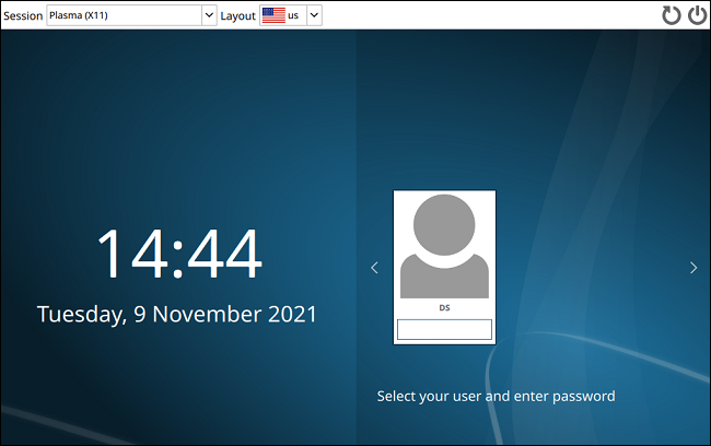 tela de login do arch linux após reinicialização