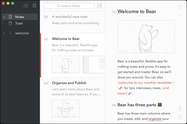 Bear App para Mac