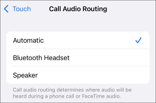 roteamento de áudio de chamada do iPhone