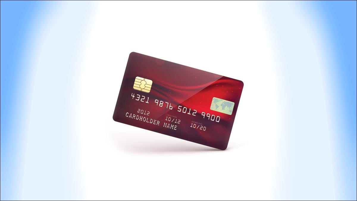 Um cartão de crédito vermelho