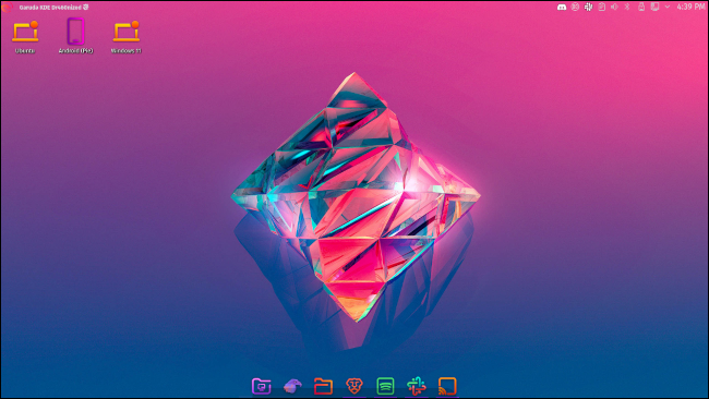 Um desktop Garuda Linux.