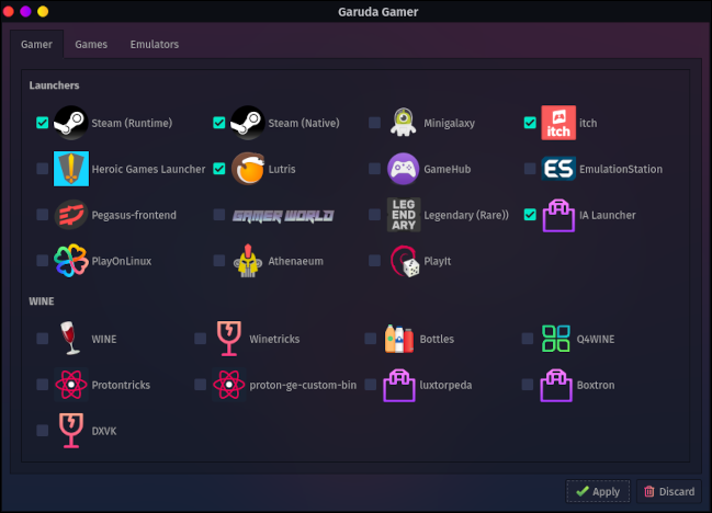 Ferramenta Garuda Gamer no Garuda Linux
