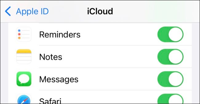 Ativar sincronização do Apple Notes no iCloud