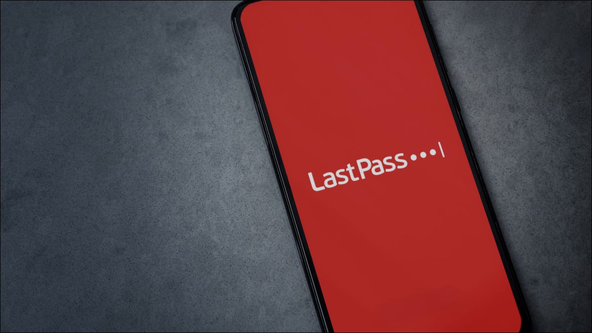 Lastpass em uma tela de telefone