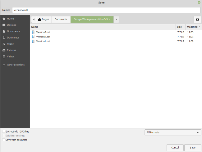 Controle de versão do LibreOffice