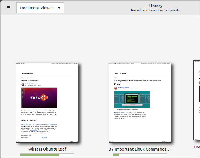 Gerenciador de documentos Thingy no Linux Mint