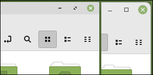 Comparação lado a lado dos cantos do Windows no Linux Mint 20.2 e 20.3